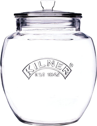 Kilner 4 Litre Round Universal Glass Pushtop Storage Jar- new but small chip under the lid