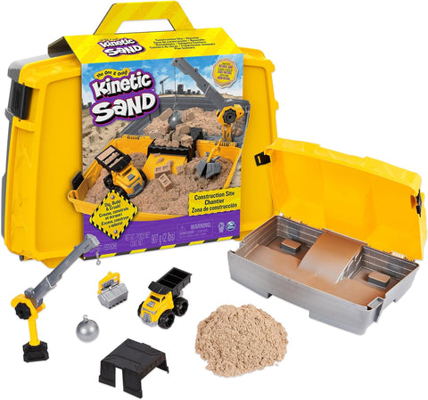 Kinetic Sand, Construction Site Folding Sandbox , like new , case attachment missing , open box