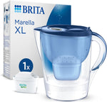 BRITA Marella XL Water Filter Jug Blue (3.5L) incl. 1x MAXTRA PRO All-in-1 cartridge  new but some dust dirt marks, open cartridge, open scruffy box