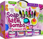 Soap & Bath Bomb Making Kit for Kids, New but glitter is missing, wooden spoon broken, damaged box