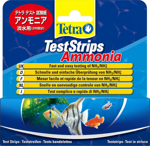 Tetra Test Strips Ammonia, Pack of 25, best before 1/24, scruffy box
