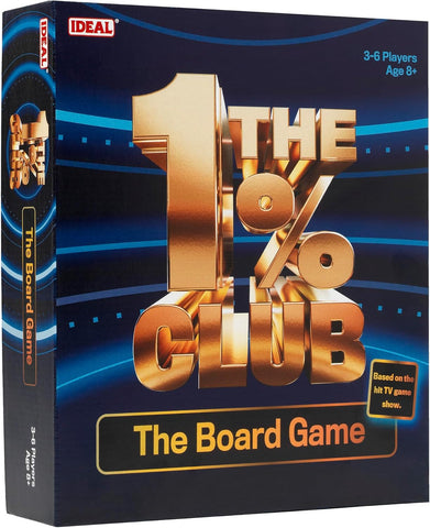 IDEAL The 1% Club Board Game, Used- very good, open, scruffy box, a few question cards missing