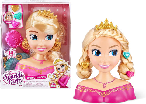 Sparkle Girlz Princess Hair Styling Head by ZURU, New but damaged box