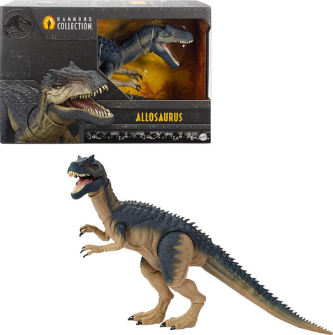 Mattel Jurassic World Hammond Collection Allosaurus Dinosaur Action Figure, New but open, damged box