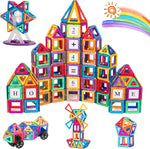 aaczly Magnetic Tiles 122PCS Building Blocks, New but open, scruffy box
