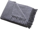 Drift Home - Charcoal Throw with Tassel (200 x 200cm) Grey - New in original packaging