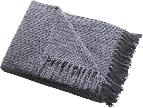 Drift Home - Charcoal Throw with Tassel (200 x 200cm) Grey - New in original packaging