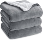 Bedsure Sherpa Fleece Throw Blanket King Size - Silver Grey, 230x270cm new but scruffy box