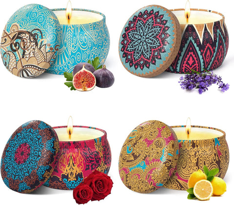 TTRWIN 4 Scented Candles Gift Set, 500g- new but open/scruffy box