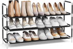 SONGMICS 3-Tier Shoe Rack, Metal Frame Black new but open scruffy box