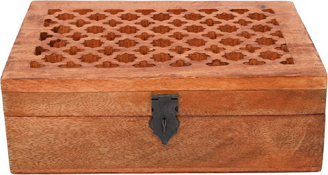 Samhita Mango Wood Decorative Box, condition new, open, scruffy box