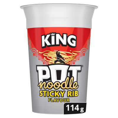 Pot Noodle King Sticky Rib flavour 114g- best before 12/24 (ref TB4-2)