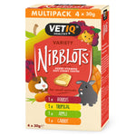 VetIQ Nibblots Small Animal Treats 4x30g grease marks on box best before 12/25