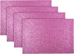 XSS Set Of 4  Dinner Dining Table Placemats Tableware - Glitter Pink Mats- new