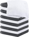 Utopia Towels Cotton Washcloths Set (12 Pack, Grey, White), condition new, open pack