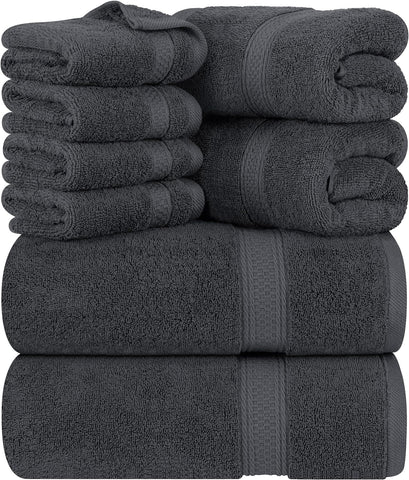 Utopia Towels 8 Piece Towel Set (Gray) condition new, damaged bag