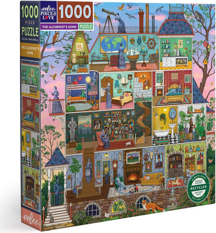 eeBoo Piece and Love The Alchemist's House 1000 piece square adult Jigsaw Puzzle, open/damaged box