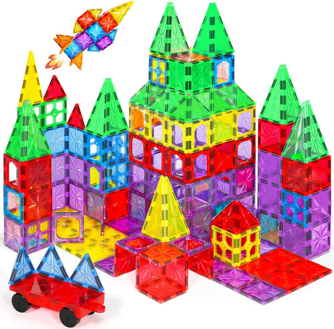 Lovchil Magnetic Tiles STEM Blocks Building 61PCS, New but open, scruffy box