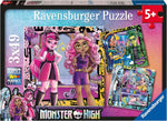 Ravensburger Monster High 3x49 Piece Jigsaw Puzzles, New but scruffy box, contents still sealed inside