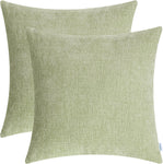 CaliTime Cushion Covers Pack of 2 - 45cm X 45cm Sage- new but open pack