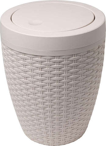 Addis 515799 Faux Rattan Round Bathroom Bin , new but small mark on the lid