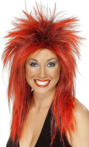 Smiffys Rock Diva Wig Red/black, new condition, opened box (Ref TT26)