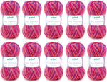 Gründl Lisa Premium Color-Pack of 9 Balls only, Acrylic, Purple-Pink-orange- 9x 50g- new but scruffy pack