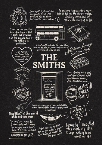 The Smiths Doodle Lyric Poster - (Black Chalkboard, A4 Unframed)- new but open pack