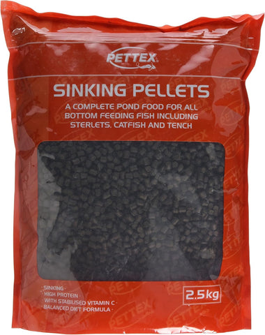 Pettex Complete Sinking Pellets For Bottom Feeding Fish, 2.5 kg, best before 29/08/25- damaged, open pack sealed in a bag