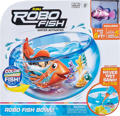 Zuru Robo Fish robotic swimming pets Fish Tank Playset, New but original scruffy box