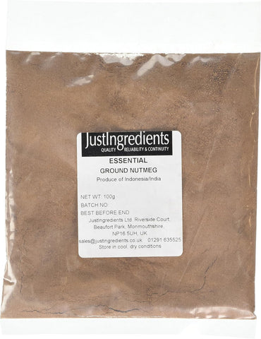 JustIngredients Essentials Nutmeg Ground, 100 g- best before 11/24