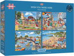 Wish You Were Here | 4 x 500 Piece Jigsaw Puzzles, new but open-scruffy box