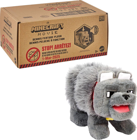 Mattel Minecraft Interactive Plush Toy, JDW25, New, Tested, open, scruffy box