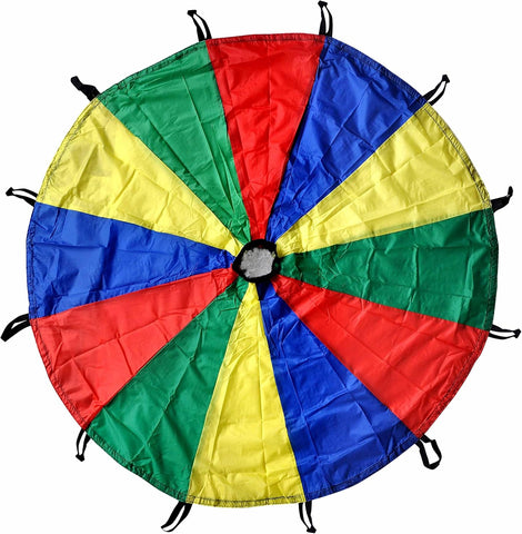 GSi Kids Play Parachute Rainbow Toy Tent Game (12 Feet)- new but open/scruffy packaging