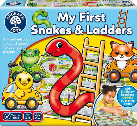 Orchard Toys My First Snakes & Ladders Game, New but open, demaged box