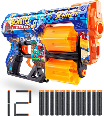 ZURU XSHOT Sonic Skins Dread Foam Dart Blaster (12 Dart), New but slightly scruffy box