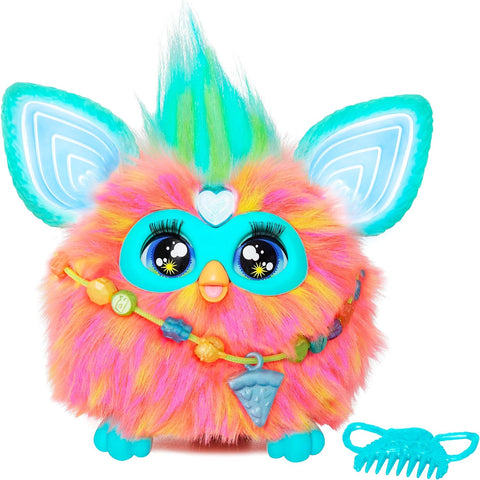 Furby Coral Interactive Plush Toy - English Version, 6 inch- new but scruffy box