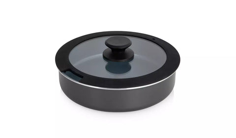 Tower Freedom 24cm Saute Pan with lid, Graphite , Black- new but little scratches to the outside bottom dusted lid, scruffy packaging