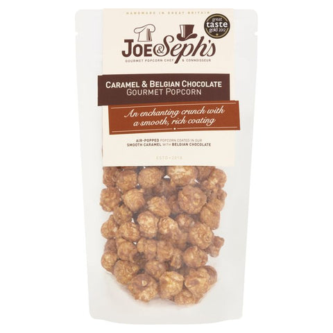 Joe & Seph's Caramel & Belgian Chocolate Popcorn 75g- best before 30/06/24- (Ref T3-4)