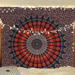 Bless Indian hippie Bohemian Psychedelic Peacock Mandala Wall hanging , 225x265 cm , new , not in its original packaging