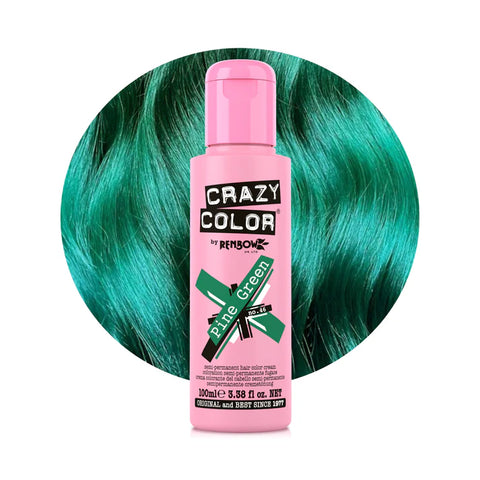 Crazy Color Semi-Permanent Colour Hair Dye 100ml (Pine Green)