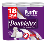 Purrfs Doublelux toilet tissue 2ply, 18 rolls