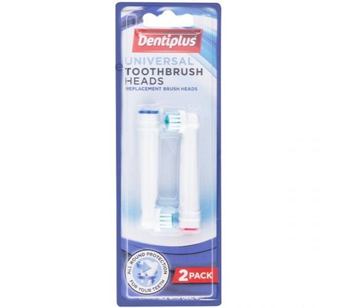 Dentiplus Replacement Universal Toothbrush Heads Pack Of 2