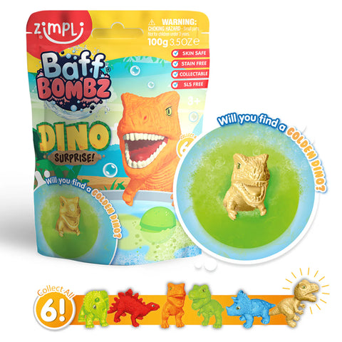 Zimpli Kids Large Dino Surprise Bath Bomb, scruffy packaging ,condition new, scruffy pack