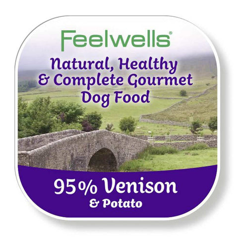 Feelwells 95% Venison & Potato Complete Wet Food, 150g,expiry 04/04/25, dented pack