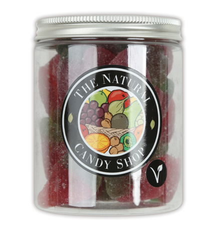 The natural candy shop jelly strawberries jar 220g best before 31/8/24 (ref e203)