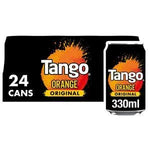 Tango Orange Original Can 24x330ml , best before 07/25 , x3 cans missing , ripped packaging .