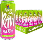 Rubicon RAW 12 Pack Apple & Guava 500ml Energy Drink , best before 07/25 , x3 cans missing , no packaging , some cans dented .