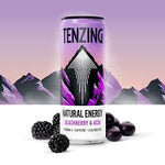 TENZING Natural Energy Drink, Blackberry & Acai, 330ml (Pack of 12 , best before 03/26