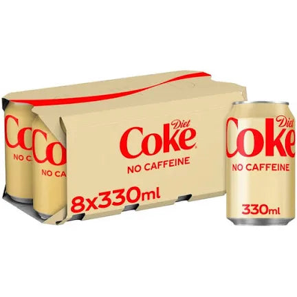 Diet Coke Caffeine Free 8 x 330ml, no packaging , some dented . Best before 12/25